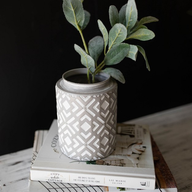 Small Gray Metal Vase Foreside Home amp Garden