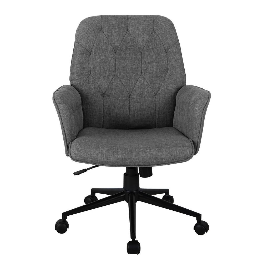 Tufted Accent Chair Swivel Adjustable Desk Chair for Office