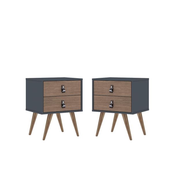 Amber Nightstand in Blue and Nature (Set of 2)