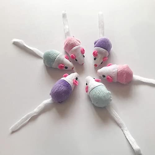 Yoitea Cat Toy Mouse Plush: 6pcs 4.33in Realistic Interactive Cute Self Entertaining Funny Cat Play Toy Kitten Mouse Toy