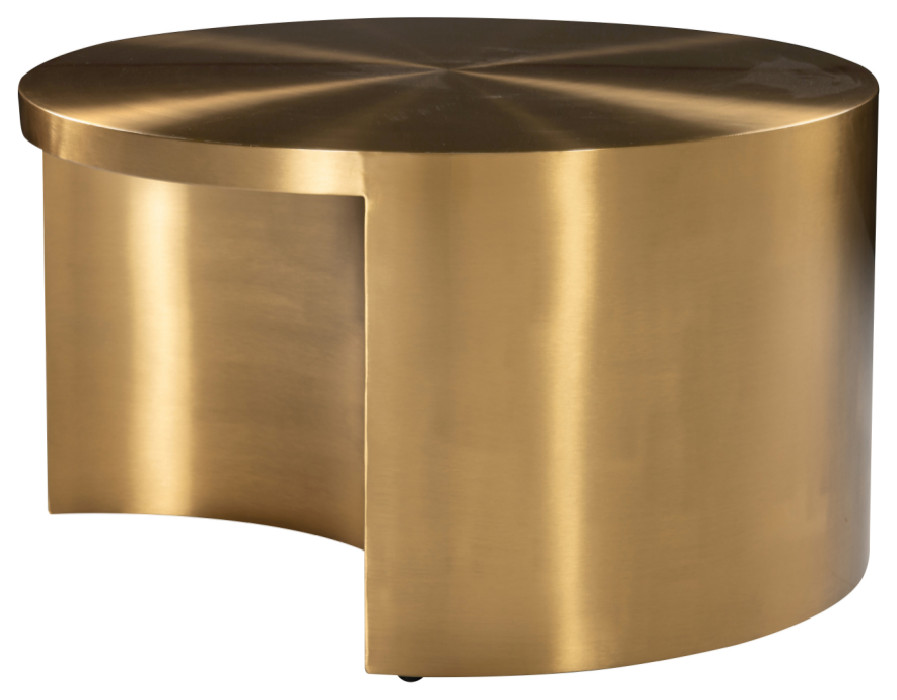 Round Brushed Gold Nesting Coffee Table  OROA Big  ampRich   Contemporary   Coffee Table Sets   by Oroa   Distinctive Furniture  Houzz