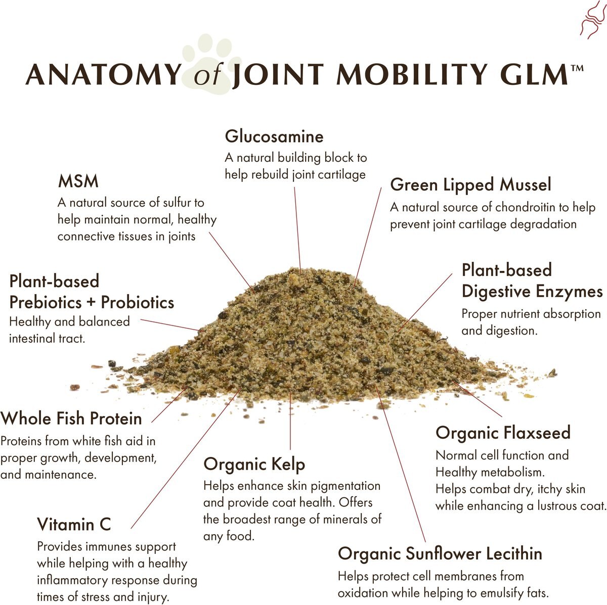 Wholistic Pet Organics Joint Mobility GLM Enhanced Multivitamin with Joint Support for Dogs and Cats Supplement