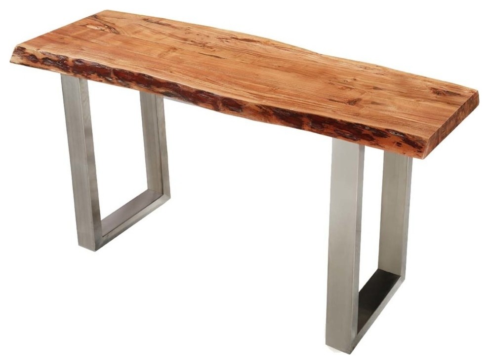 Natural Edge Acacia Wood  ampSteel Hall Console Table   Contemporary   Console Tables   by Sierra Living Concepts Inc  Houzz