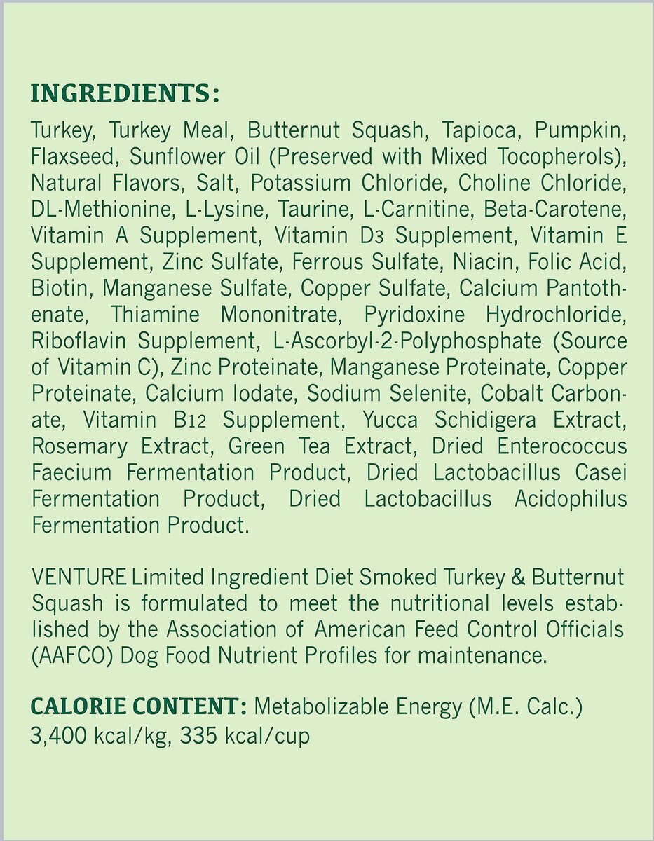 Earthborn Holistic Venture Limited Ingredient Grain-Free Smoked Turkey and Butternut Squash Dry Dog Food