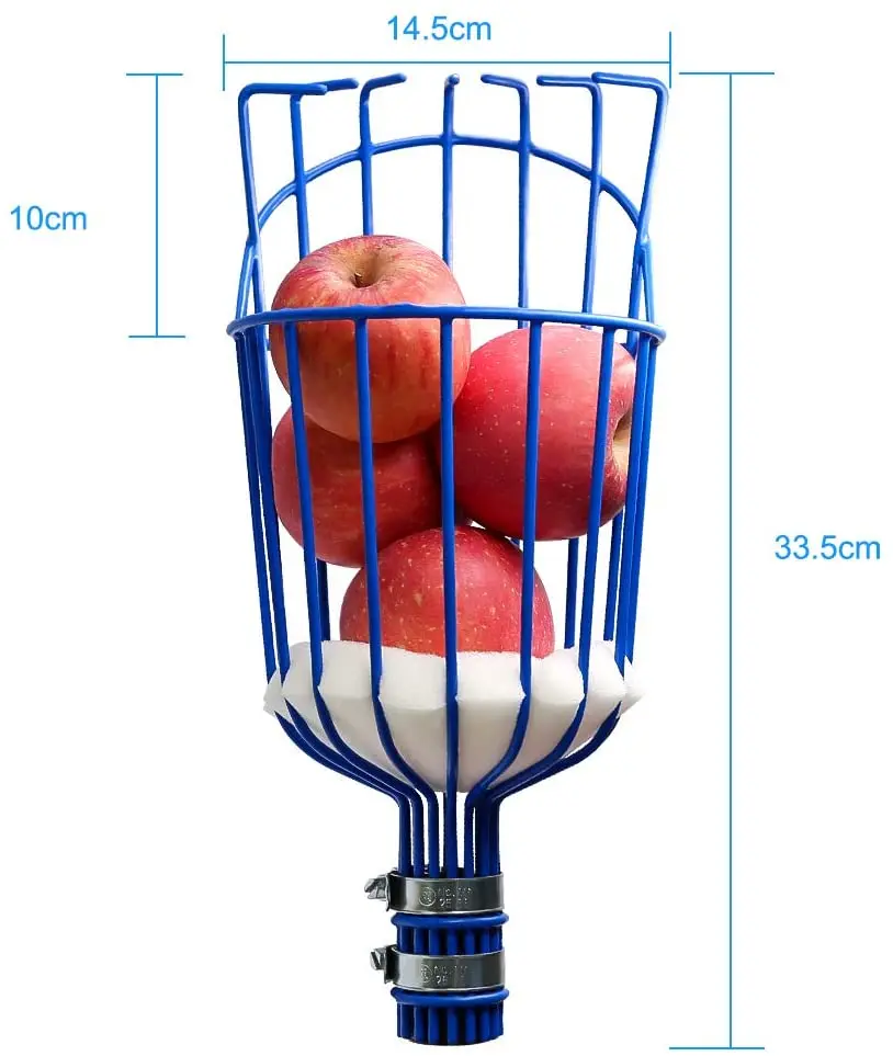 HIGH REACH excellent material reusable garden tool aluminum metal fruit picker hand tool