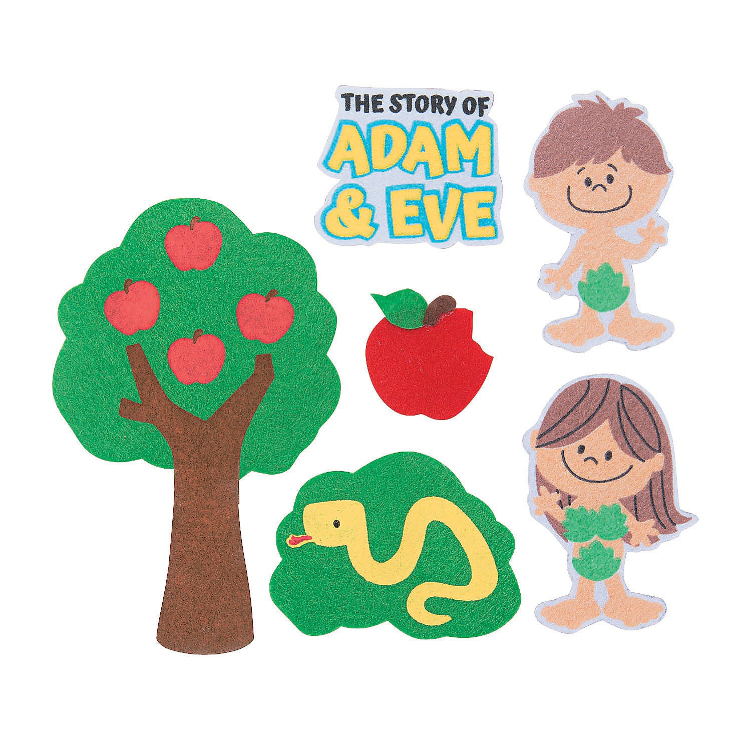 Felt Glove Adam & Eve Bible Characters - Educational - 6 Pieces