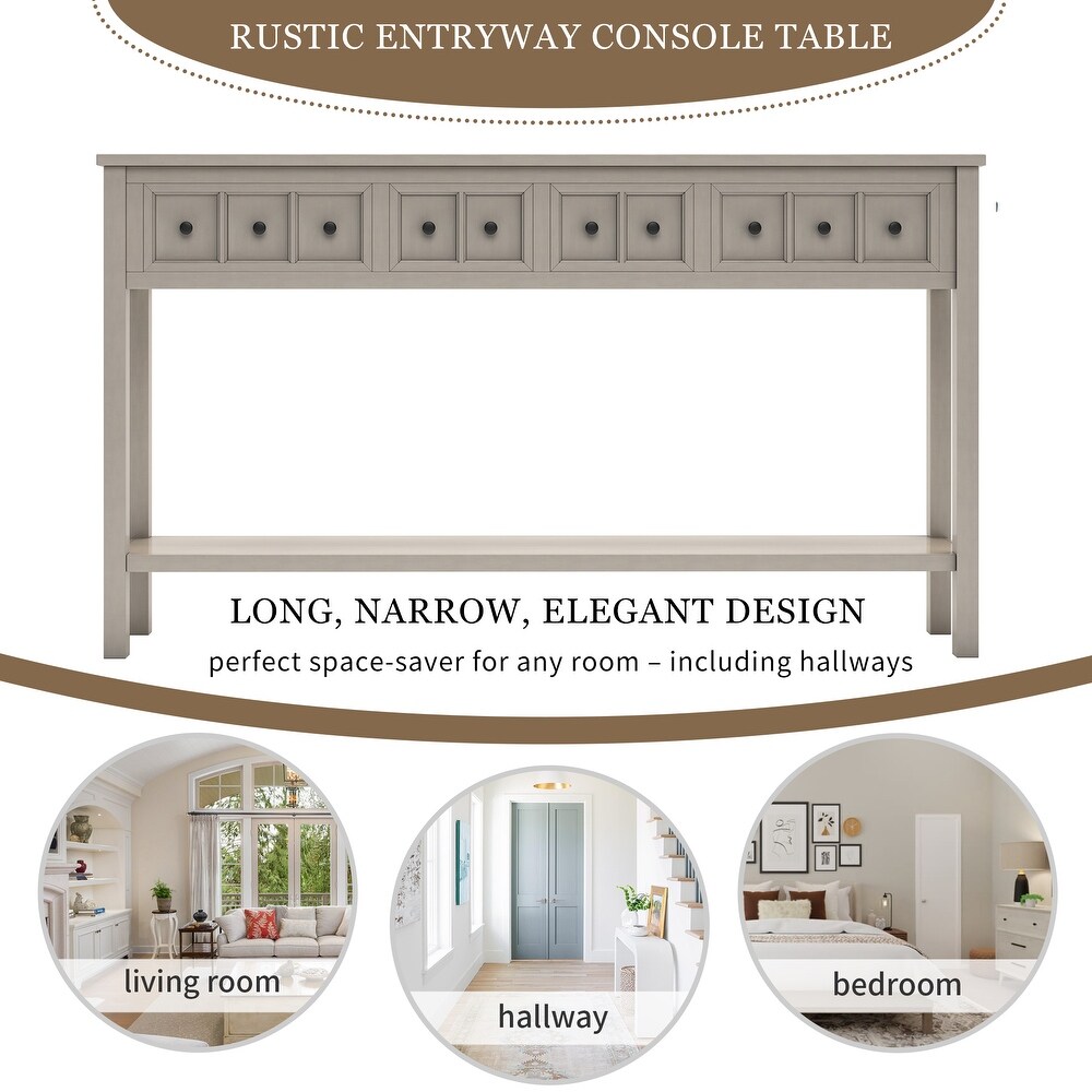 Rustic Entryway Console Table 60\