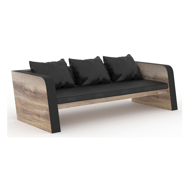 FRANCO Three Seater Sofa - Warm Oak & Black