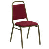 Flash Furniture 4 Pack HERCULES Series Trapezoidal Back Stacking Banquet Chair in Burgundy Fabric - Gold Vein Frame