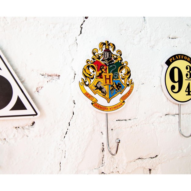 Silver Buffalo Harry Potter Icons Die cut Coat Hanger Wall Hooks Set Of 3