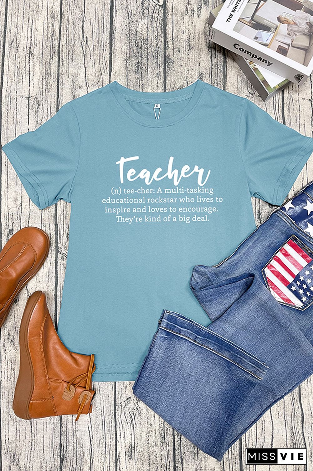 Teacher Definition Print Short Sleeve Graphic Tee Wholesale