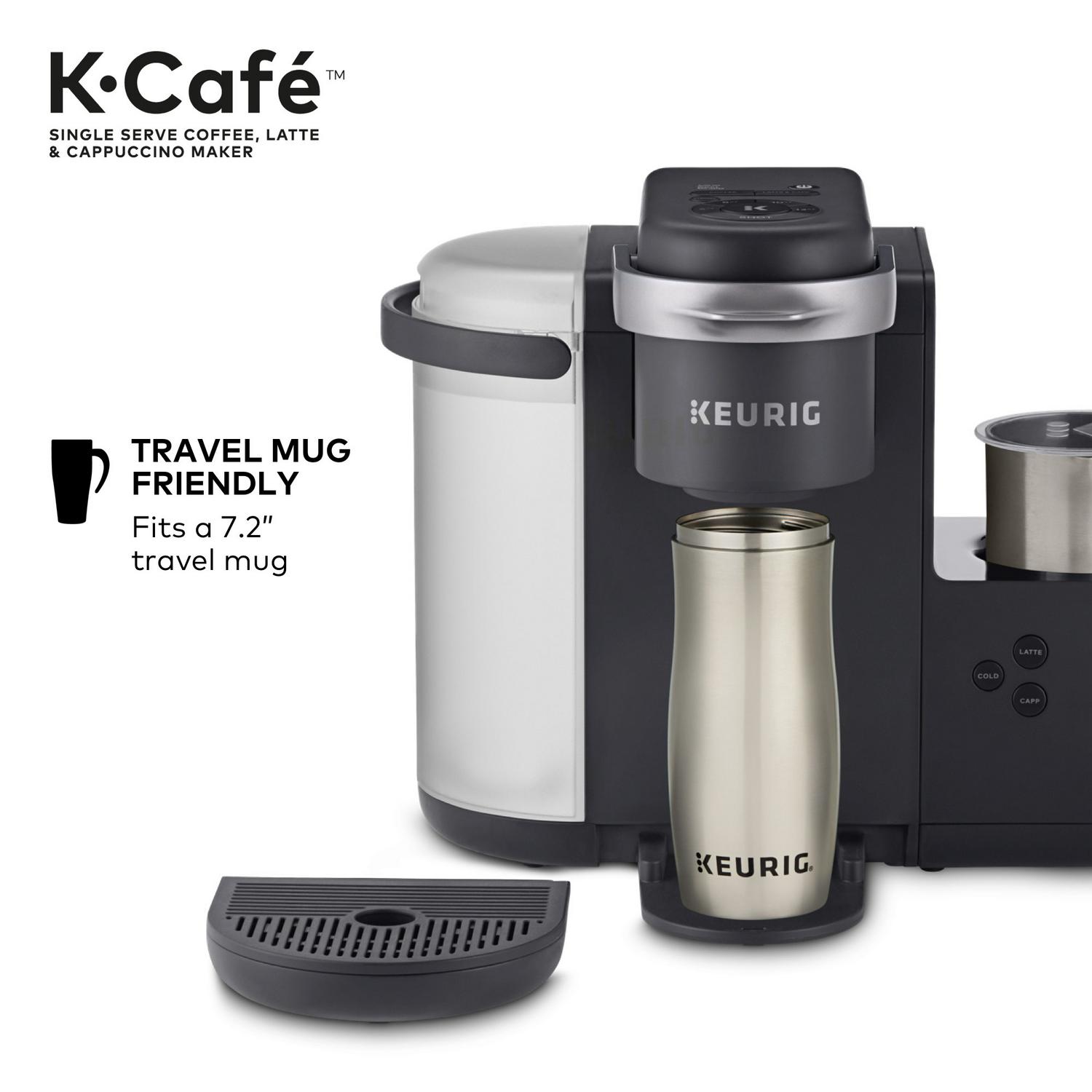 Keurig K-Cafe Single Serve K-Cup Coffee Maker， Latte Maker and Cappuccino Maker， Dark Charcoal