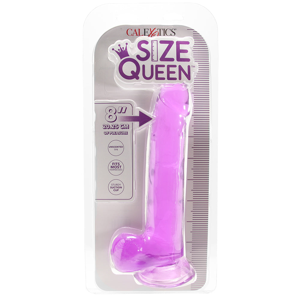 Size Queen 8 Inch Jelly Dildo in Purple