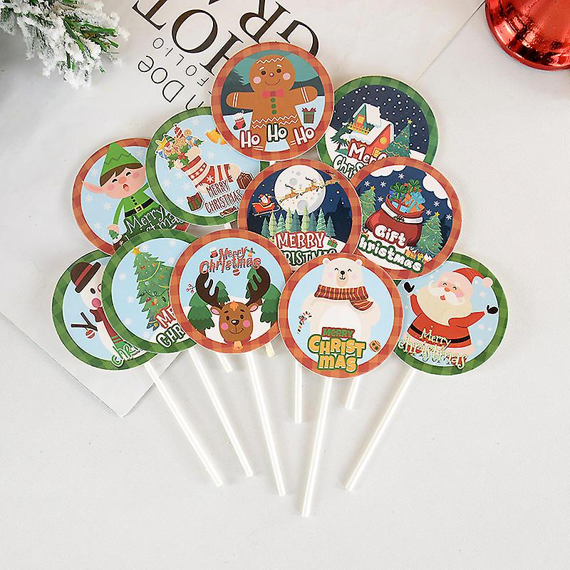 Born Pretty Santa Claus Xmas Tree Cake Topper Cartoon Christmas Cupcake Wrapper For New Year Party Cake Decoration Diy Baking Accessories