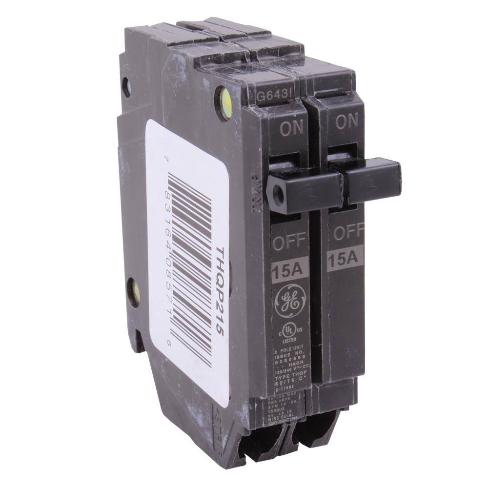 GE Q-Line 15 Amp 1 in. 2 Pole Circuit Breaker THQP215