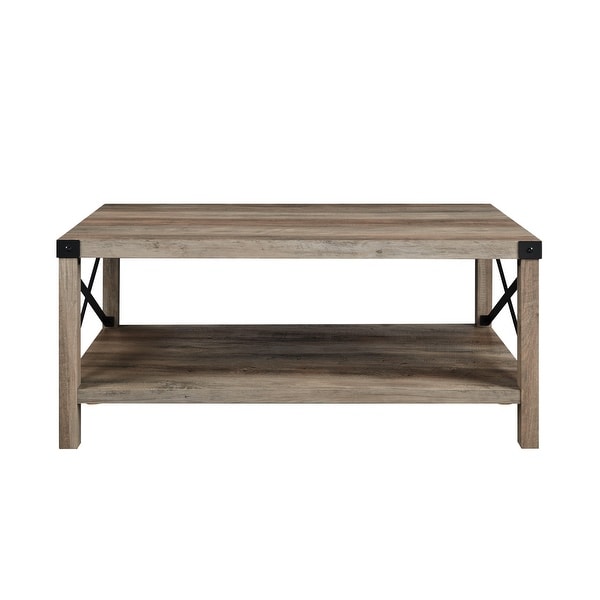 Middlebrook Kujawa Metal Coffee Table with X-shaped Metal Accents