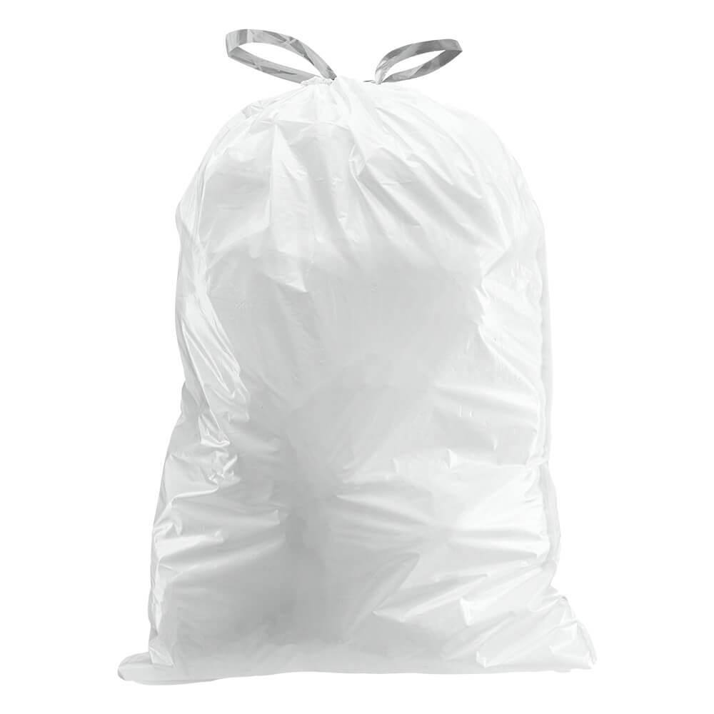 Plasticplace 21 Gallon  80 Liter White Drawstring Garbage Liners simplehuman* Code X Compatible 26