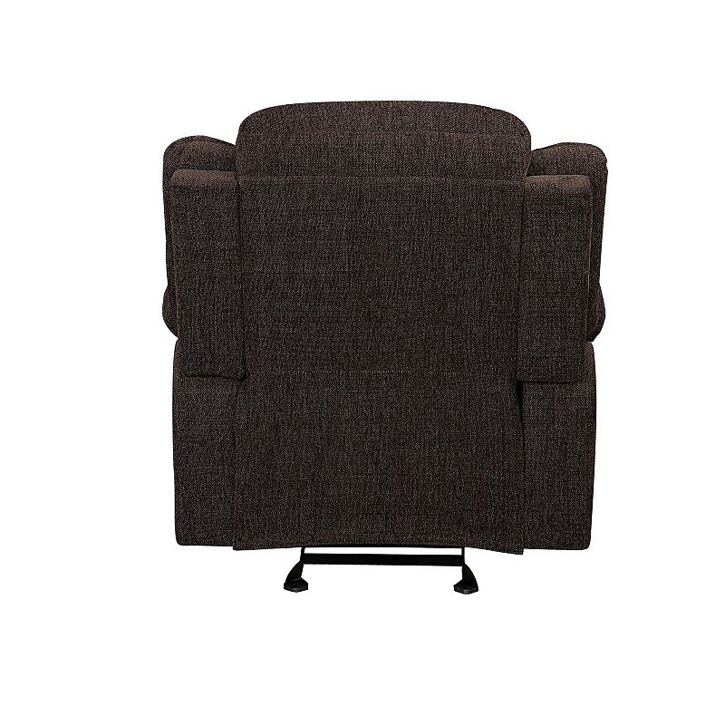 Fabric Upholstered Glider Recliner Chair with Pillow Top Armrest， Brown