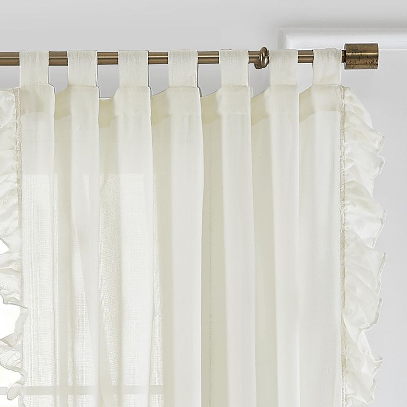 Elrene Home Fashions Bella Tab-Top Ruffle Sheer Window Curtain