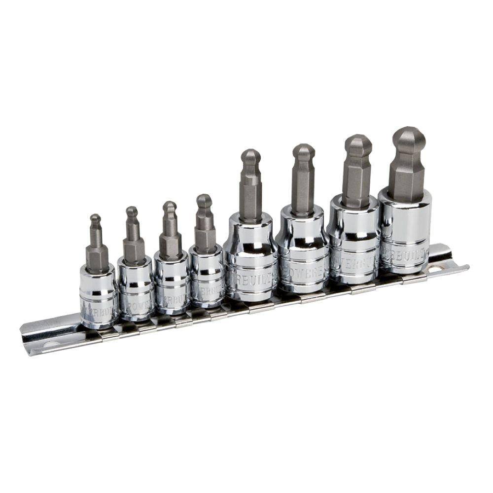 POWERBUILT Ball End Hex Bit Socket Set (8-Piece) 642403