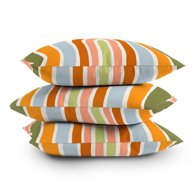 Lane And Lucia Late Summer Rainbow Square Throw Pillow Orange Deny Designs