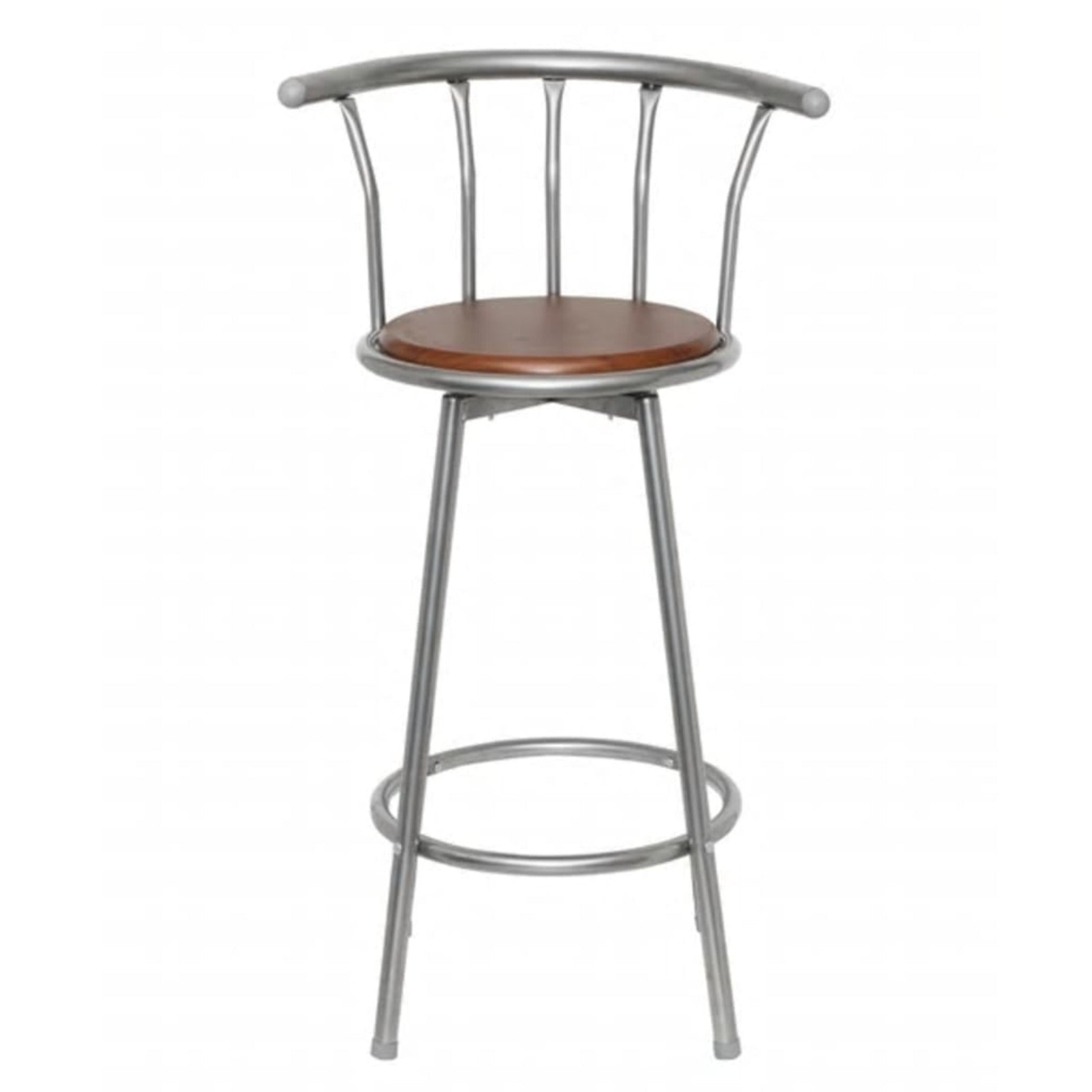 Carevas Bar Stools 2 pcs Brown Steel