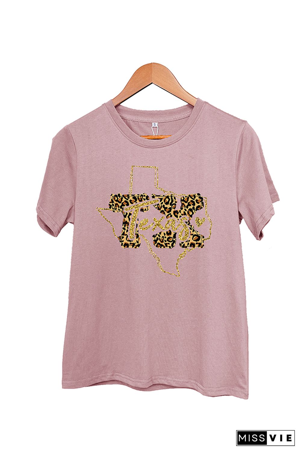 Texas Leopard Print Short Sleeve Graphic Tee Wholesale