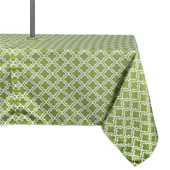 Green Lattice Outdoor Tablecloth With Zipper 60X84 inch