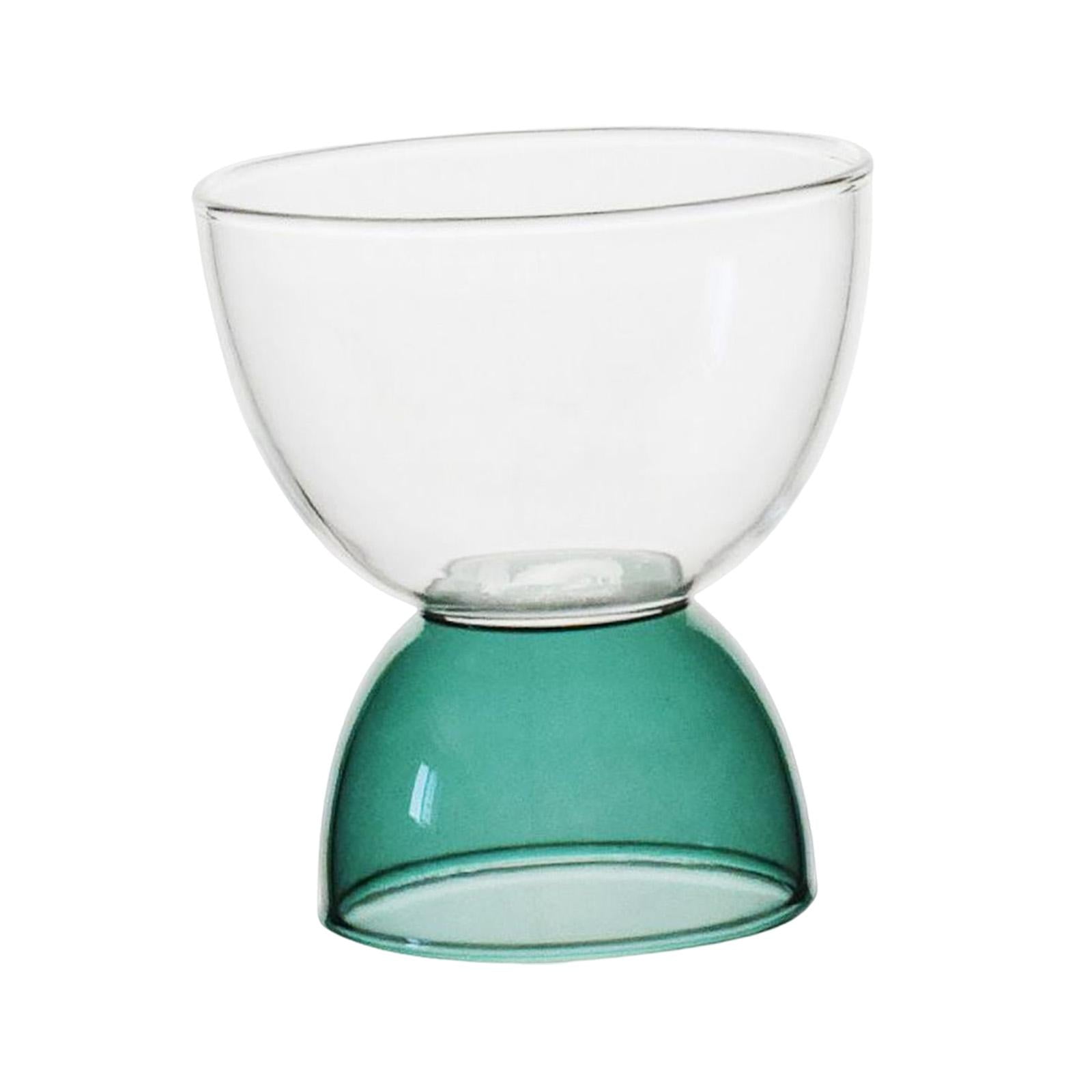 Glass Dessert Bowls Cocktail Glass Trifle Dessert Bowls Clear for Events Bar Low Green