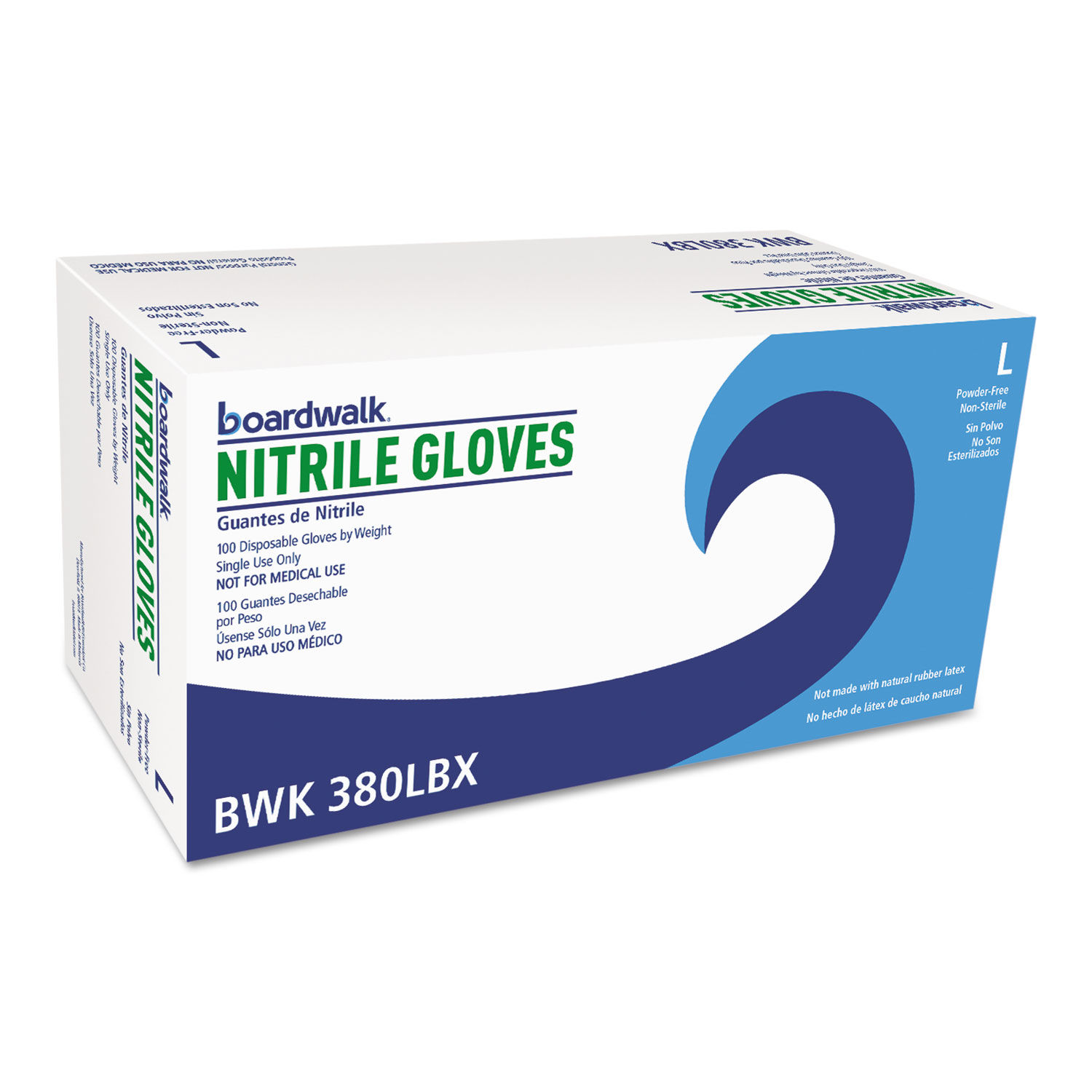 Disposable General-Purpose Nitrile Gloves by Boardwalkandreg; BWK380LCTA