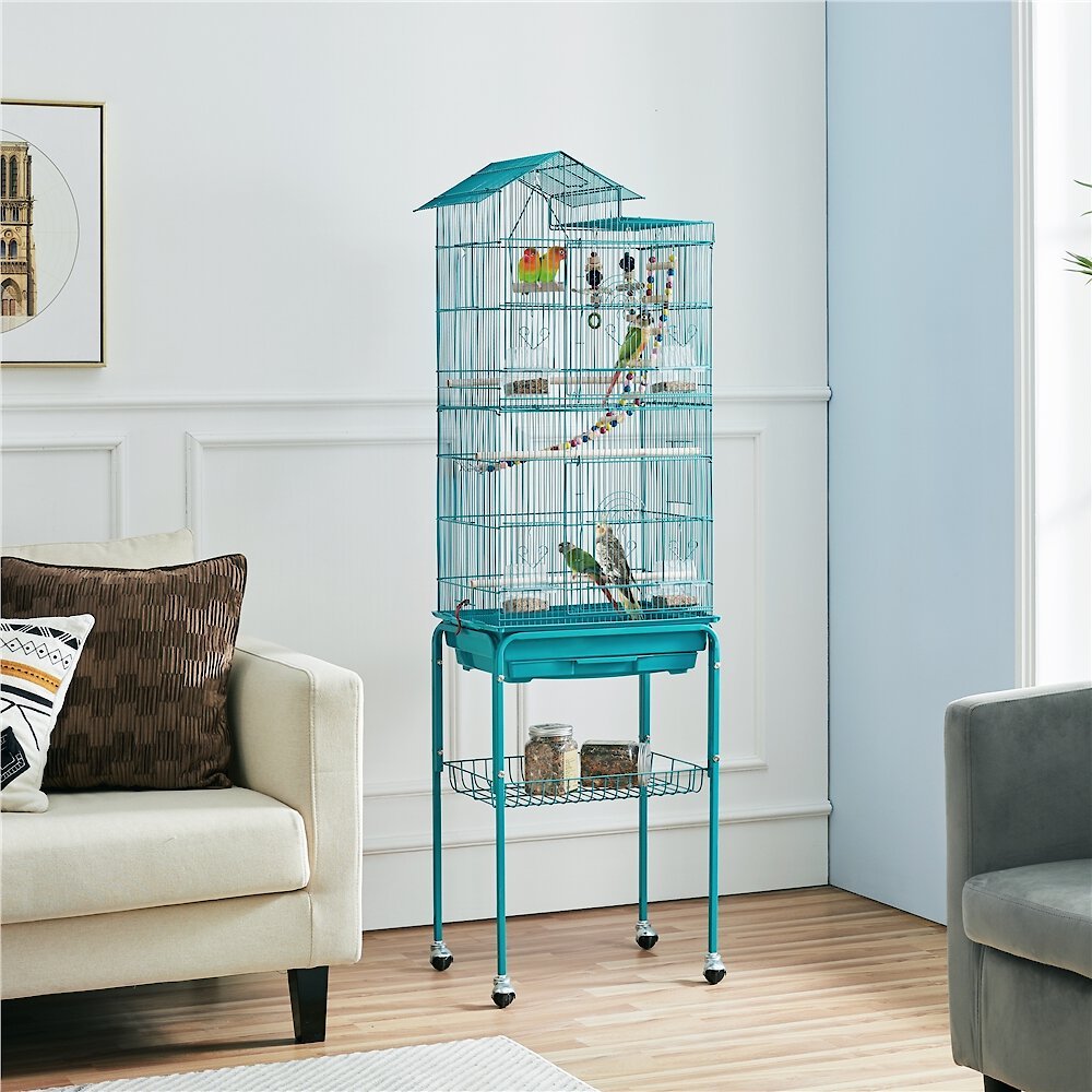 Yaheetech 62.5-in Rolling Large Bird Cage and Detachable Stand