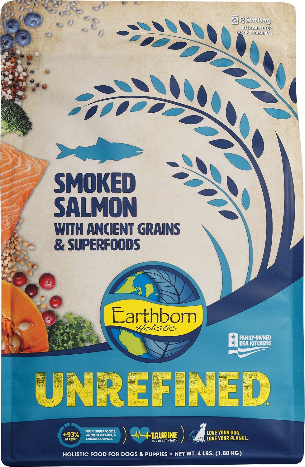 Earthborn Holistic Unrefined Smoked Salmon Grain Inclusive Dry Dog Foo