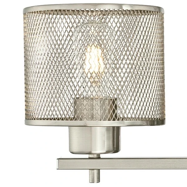 Westinghouse Morrison Three-Light Indoor Wall Fixture, Brushed Nickel Finish with Mesh Shades - 3-Light