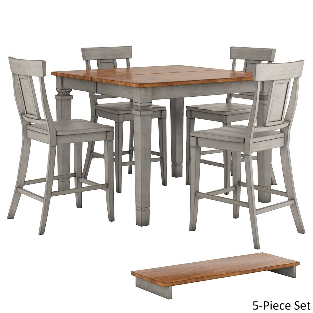 Elena Antique Grey Extendable Counter Height Dining Set   Panel Back by iNSPIRE Q Classic