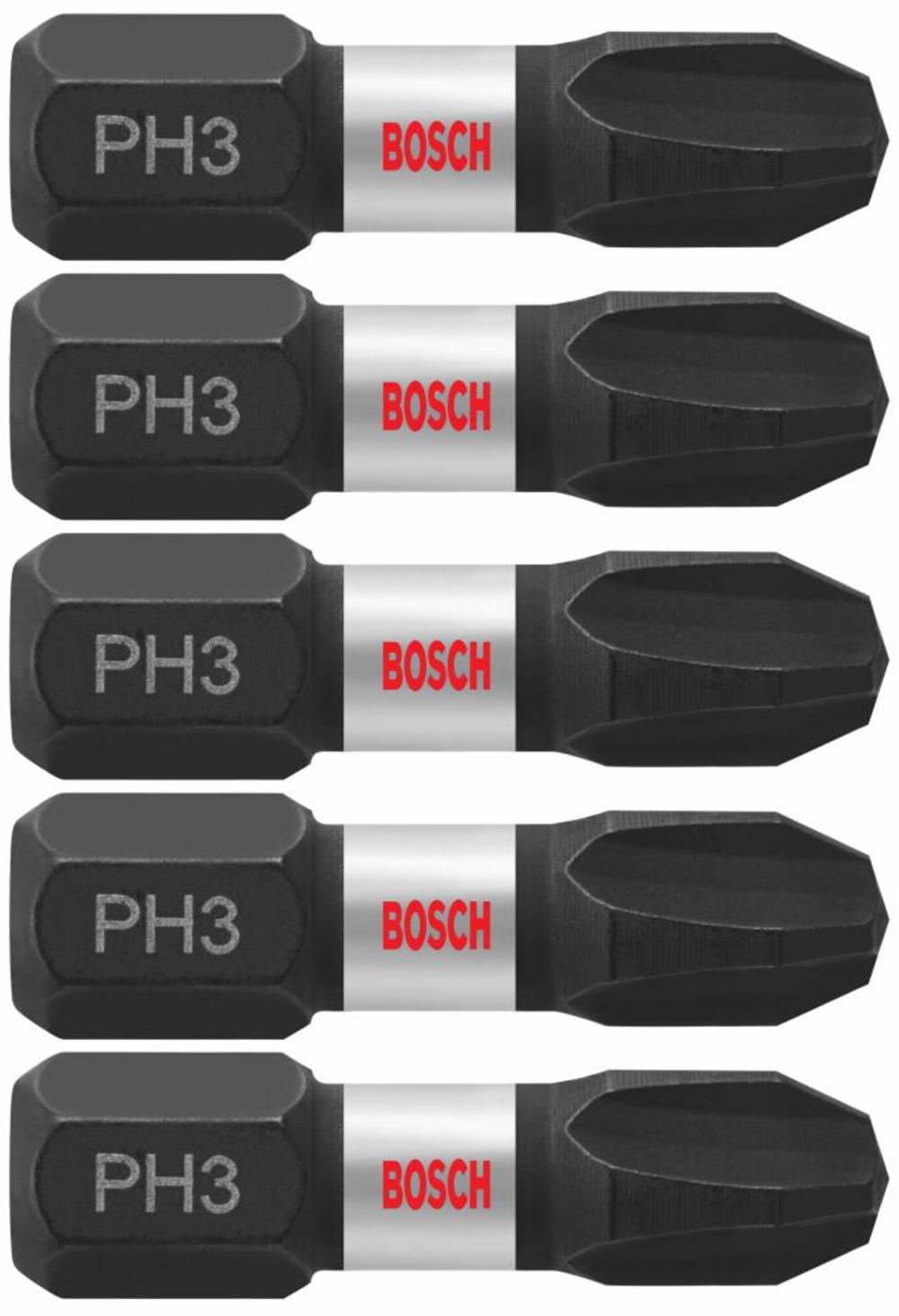 Bosch 5 pc. Impact Tough 1 In. Phillips #3 Insert Bits ITPH3105 from Bosch