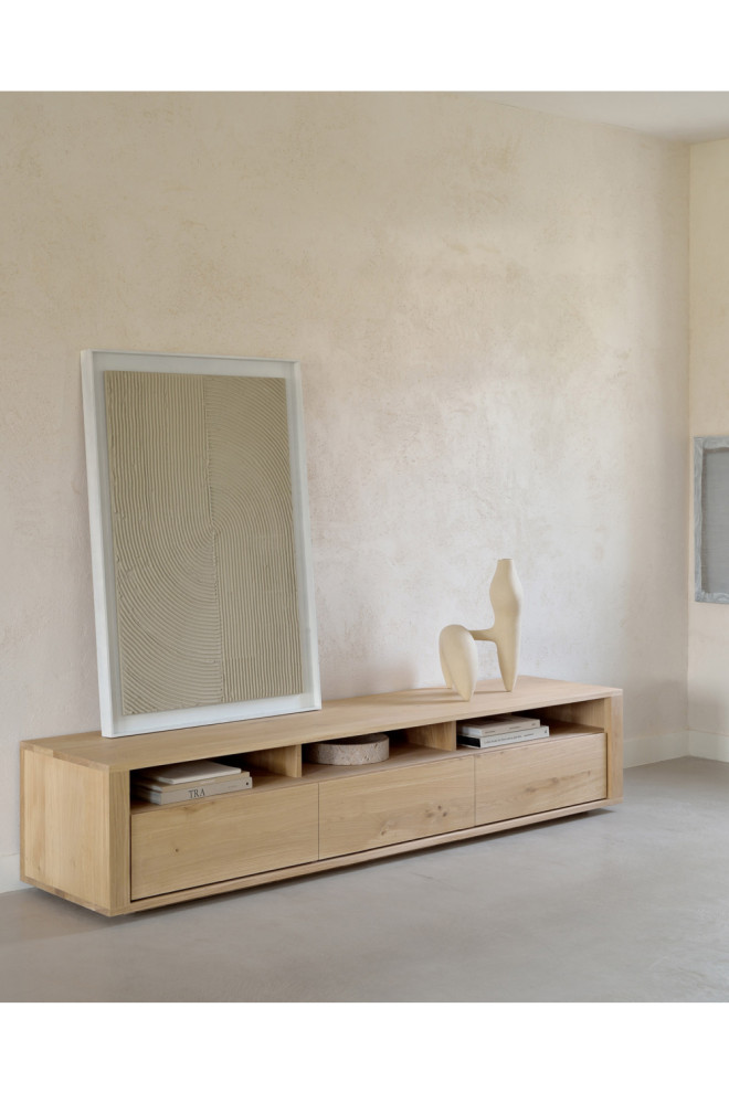 Solid Oak Japandi Media Unit  OROA Shadow   Contemporary   Media Cabinets   by Oroa   Distinctive Furniture  Houzz