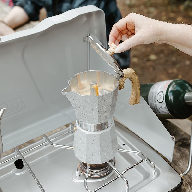 GROSCHE Milano Stone Stovetop Espresso Coffee Maker and Electric Burr Coffee Grinder Bundle