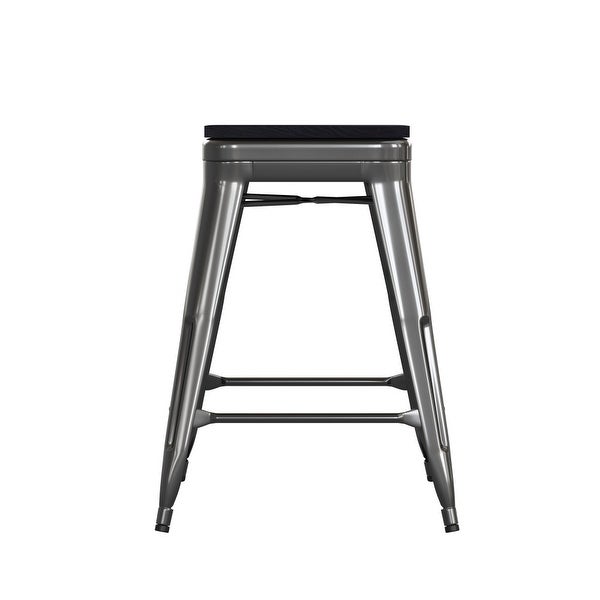 All-Weather Backless Commercial Bar Stool with Poly Resin Seat