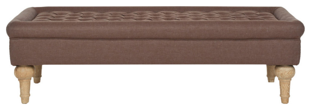 Gia Tufted Cocktail Ottoman  Brown   Traditional   Footstools And Ottomans   by Rustic Home Furniture Deco  Houzz