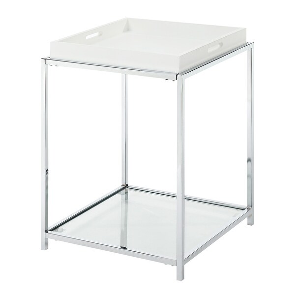 Silver Orchid Makay Vintage Glam End Table with Removable Tray