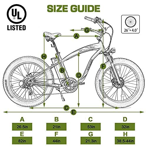 750W Electric Bike 26′′ Fat Tire Adult Electric Bicycles 48V 13AH Removable Lithium Battery Ebike with Suspension Fork Aluminium Frame Beach Snow Mountain E-Bike for Adults