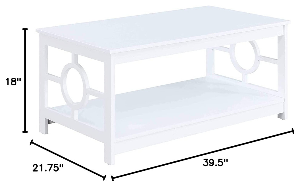 Modern Rectangular Ring Coffee Table  White   Transitional   Plant Stands And Telephone Tables   by Imtinanz  LLC  Houzz