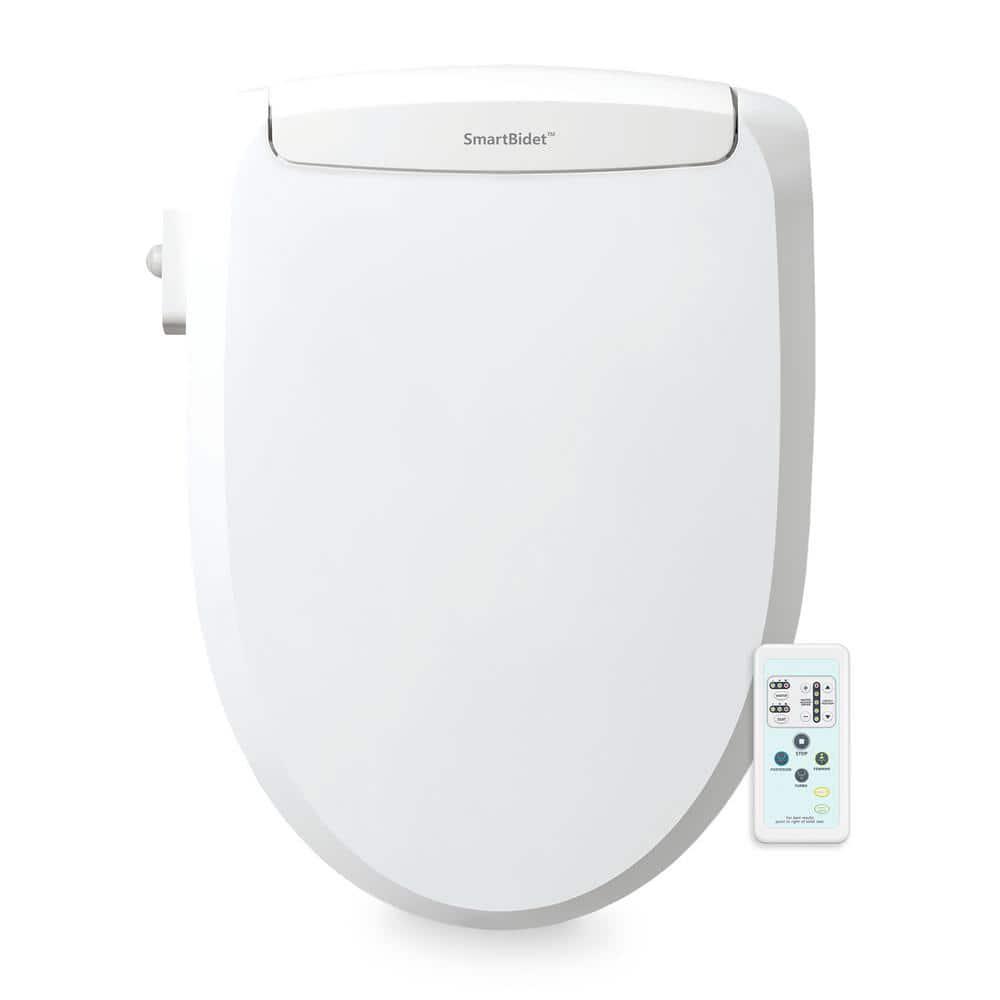 SmartBidet Electric Bidet Seat for Elongated Toilets with Remote in White