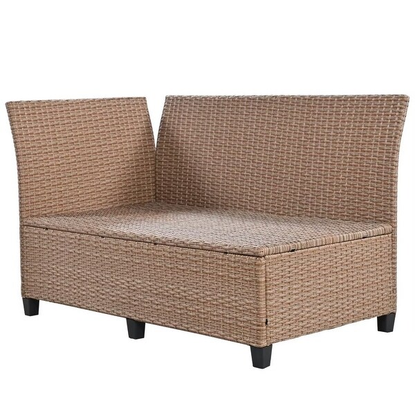 Wicker LShaped Garden Furniture Set with 2 Extendable Side Table