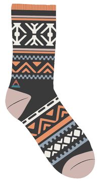 Organic Mid-weight Patterned Socks - Charcoal