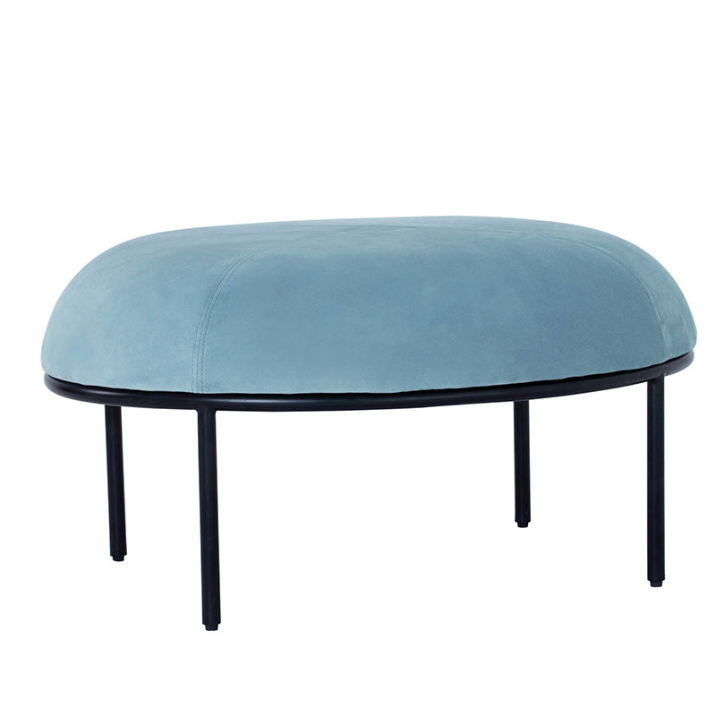 VAMOS Oval Footstool/ Ottoman 80cm - Jade & Black