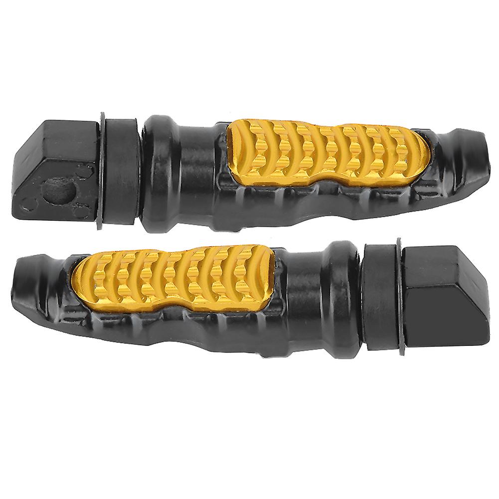 1 Pair Universal Aluminum Footrest Pedal Foot Rest Footpegs Yellow