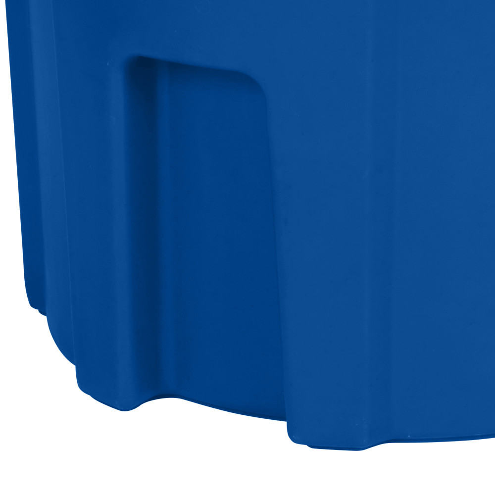 Toter 55 Gallon Round Trash Can with Lift Handle Blue