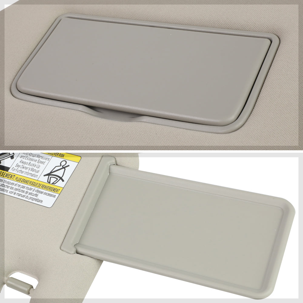 Grey Car Sun Visor Sunshade Left Driver Side w/Light+Mirror for 03-19 Pathfinder