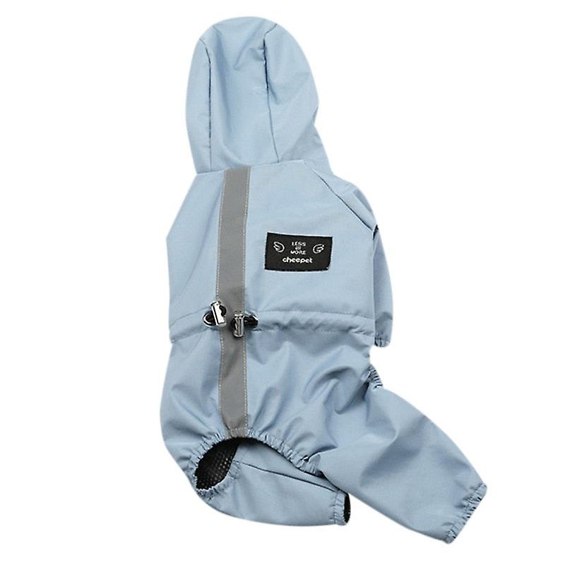 Reflective waterproof mesh dog raincoat